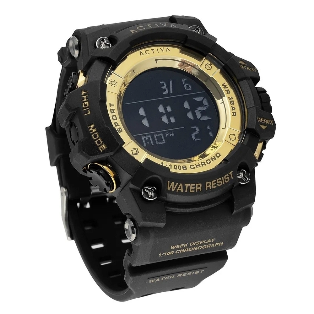 Ativa Black and Gold Chronograph Smartwatch